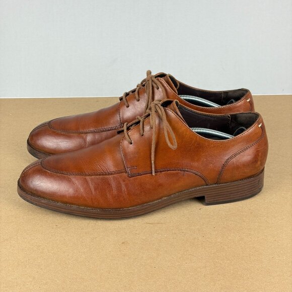 Cole Haan Henry Grand OS Split Toe Leather Oxfords Mens 9 Brown Lace Up - Picture 1 of 10